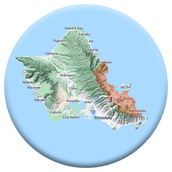 Dale Mobile Veterinary Clinic provides service to Waimanalo, Kailua, Kaneohe, Ahuimanu, Kahaluu, Waikane, Kaaawa, Punaluu, Hauula, Laie, Kahuku.